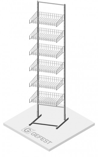 Стойка торговая универсальная 5 корзин 440мм СТ.У.01 артикул 0021-978