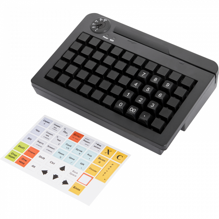 POS клавиатура PayTor KB-50, USB, Считыватель MSR, Черный артикул КB50-BMU Черная