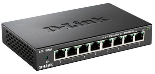 Коммутатор D-Link (DES-1008D/L2A) 8-портов 10/100Mbit/s UNMANAGED