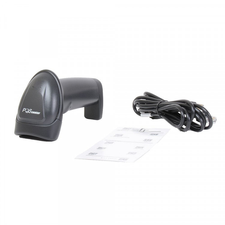 Сканер штрих-кода Poscenter HH 2D2 HD, ручной, USB, черный, с кабелем 2, 0 м, подставка артикул 736554