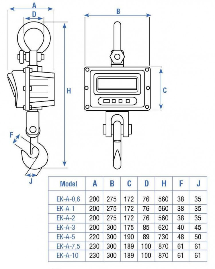 Крановые весы ЕК-А-7,5 артикул 200113