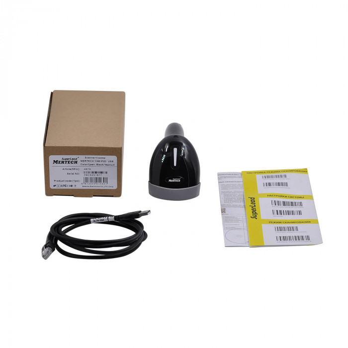 Cканер штрих-кода MERTECH 1300 GS P2D SUPERLEAD USB Black артикул 4895